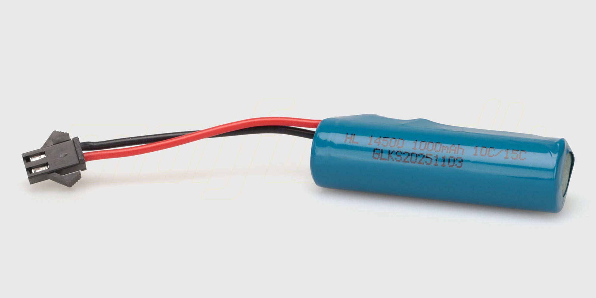 Blåt 14500 Li-ion 3,7V 1000mAh genopladeligt batteri med SMP-stik til fjernstyrede biler.