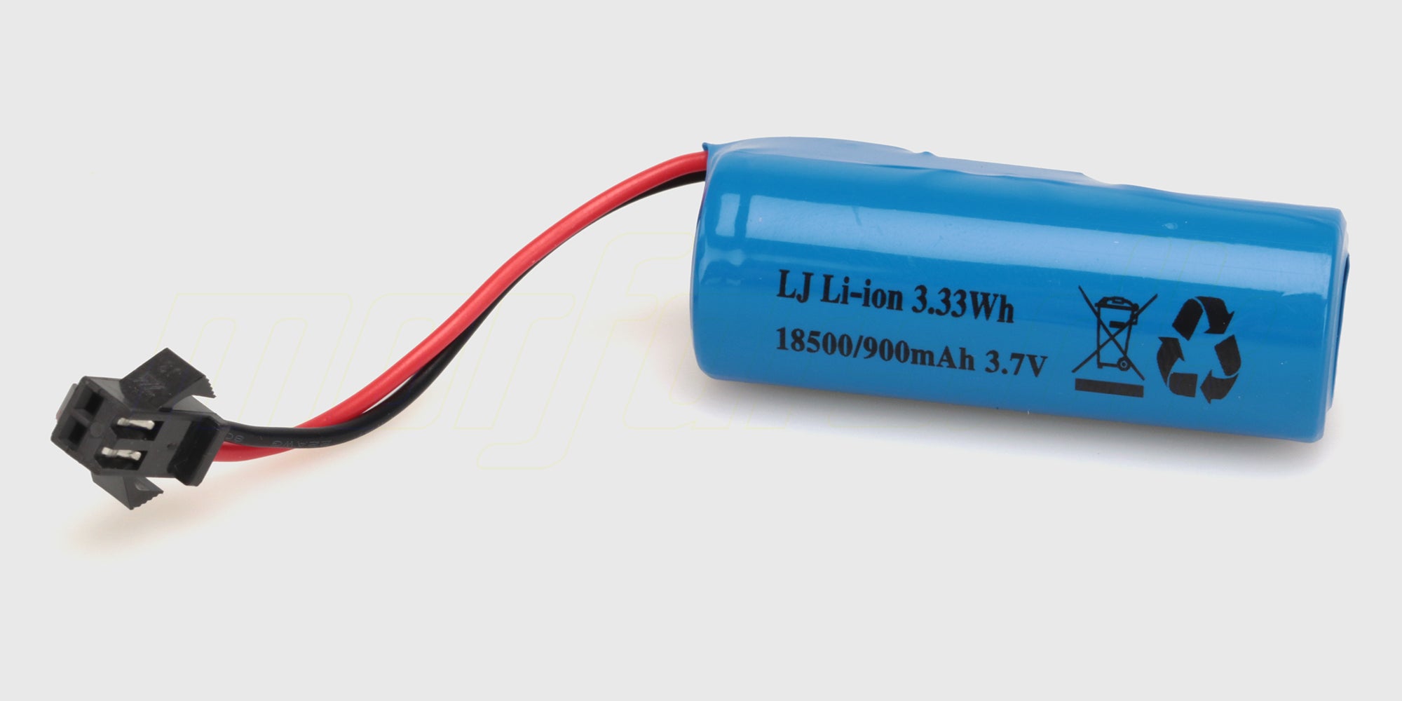 18500 Li-ion genopladeligt batteri 3,7V 900mAh til fjernstyrede biler og RC-udstyr.
