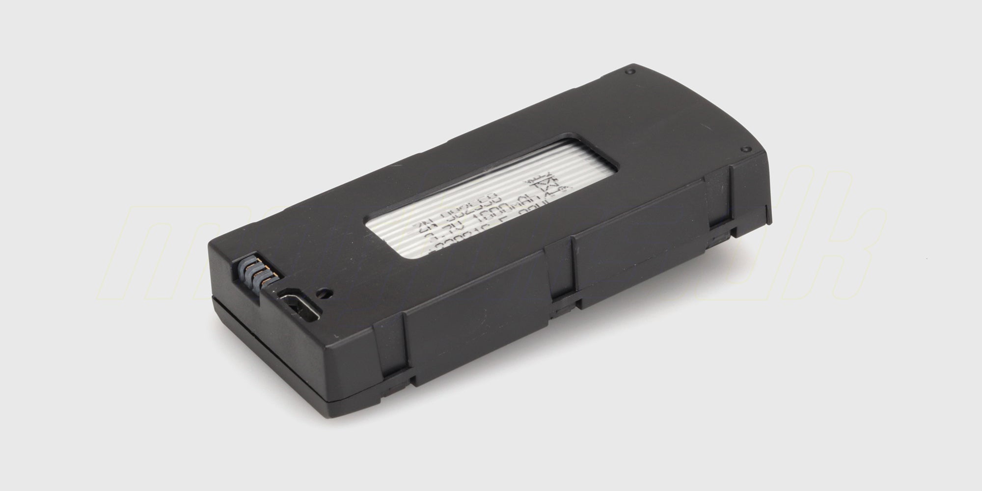 Sort genopladelig batteripakke til XY02 Brushless drone i holdbart plastdesign.
