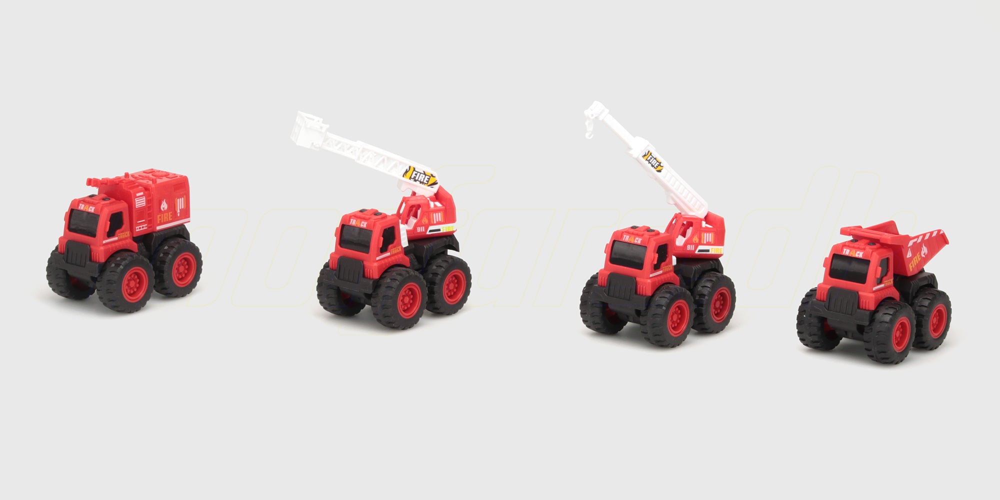 Micro Monster friktionsbil i gul farve formet som en robust arbejdsmaskine.