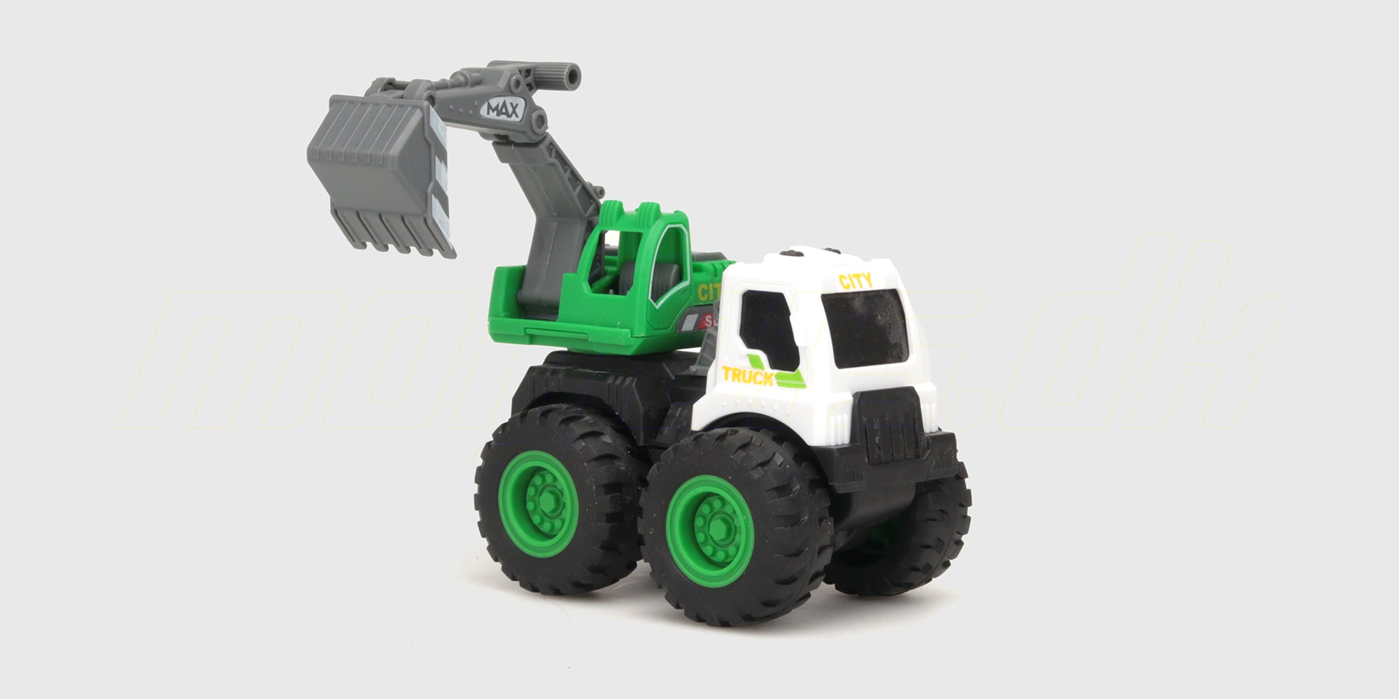 Micro Monster friktionsbil med store offroad-dæk og sejt design til fartfyldt leg.