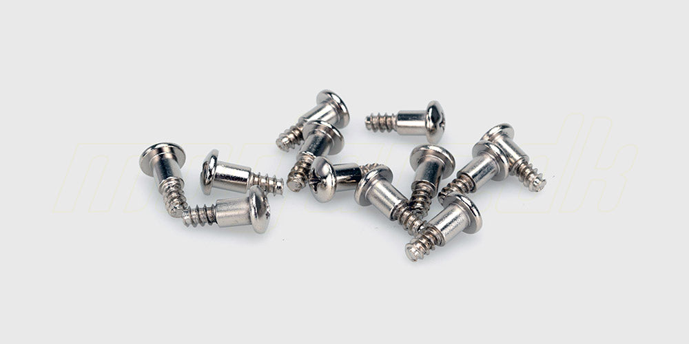 Sort metalskrue med delgevind i størrelsen 4x6,5-5x6,3 mm til montering af dele på en fjernstyret bil.