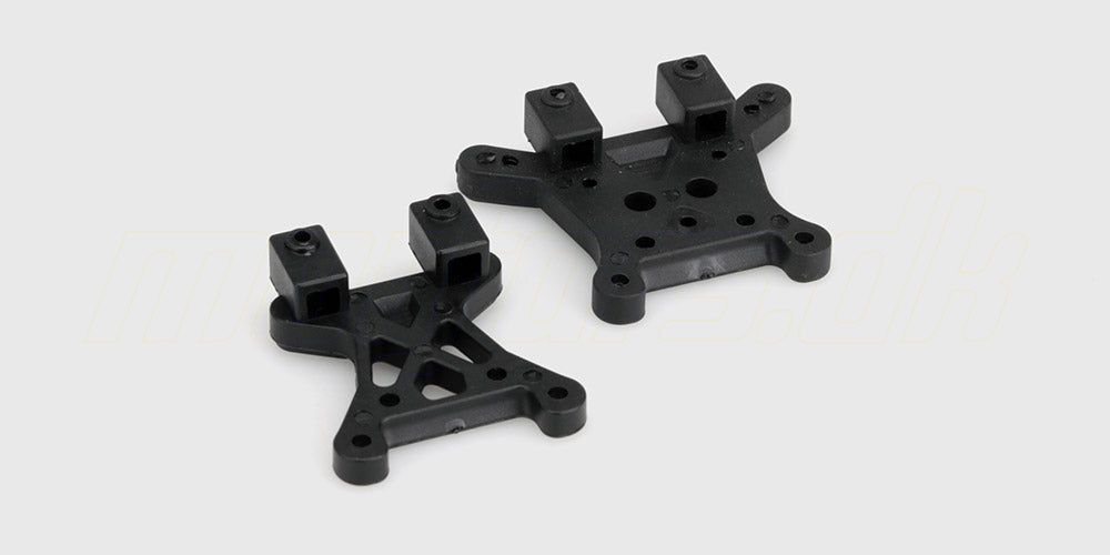 Sort front og bag støddæmpertårn i plast til Hurricane fjernstyret bil.