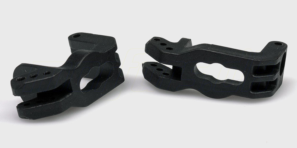 Sort front upright styrespindel til ophæng og styring af forhjul på en fjernstyret bil.