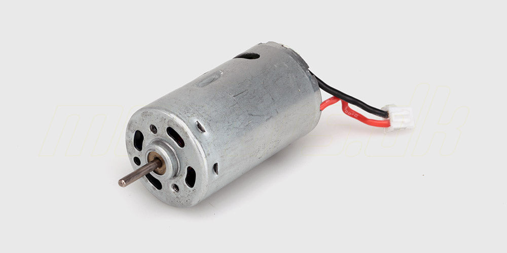 Elektrisk Ravage motor i metal med monterede ledninger til fjernstyret RC-bil.
