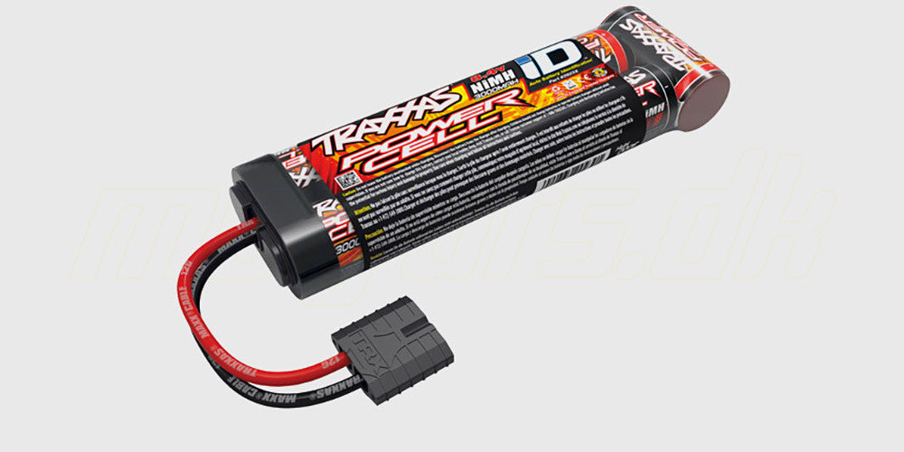 Traxxas Power Cell 8,4V 3000mAh fladt NiMH-batteri med hvidt stik til fjernstyrede biler.