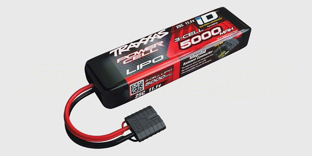 Traxxas Power Cell 11.1V 5000mAh 3S LiPo batteri med iD-stik til fjernstyrede biler.
