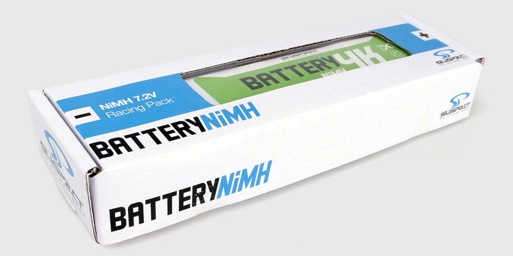 Kraftfuld 7,2V 4000mAh NiMH batteripakke til fjernstyret bil med hvidt Tamiya-stik og rødt omslag.