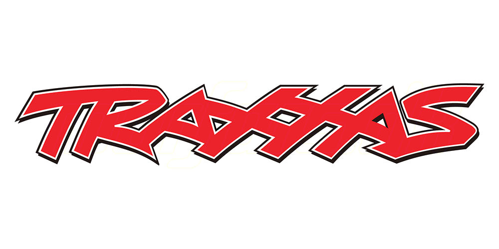 Traxxas logo i rød og sort brugt som symbol for originale reservedele til fjernstyrede biler.