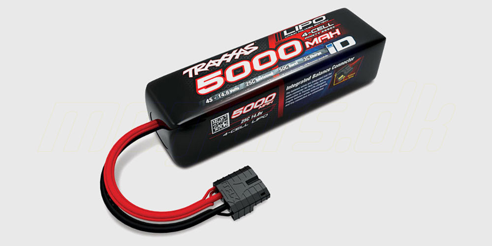 Traxxas Power Cell 14.8V 5000mAh 4S LiPo batteri med iD-stik til fjernstyrede biler.