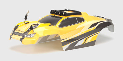 Sort Hammer Body karrosseri i holdbar plast til fjernstyret monster truck set fra siden.