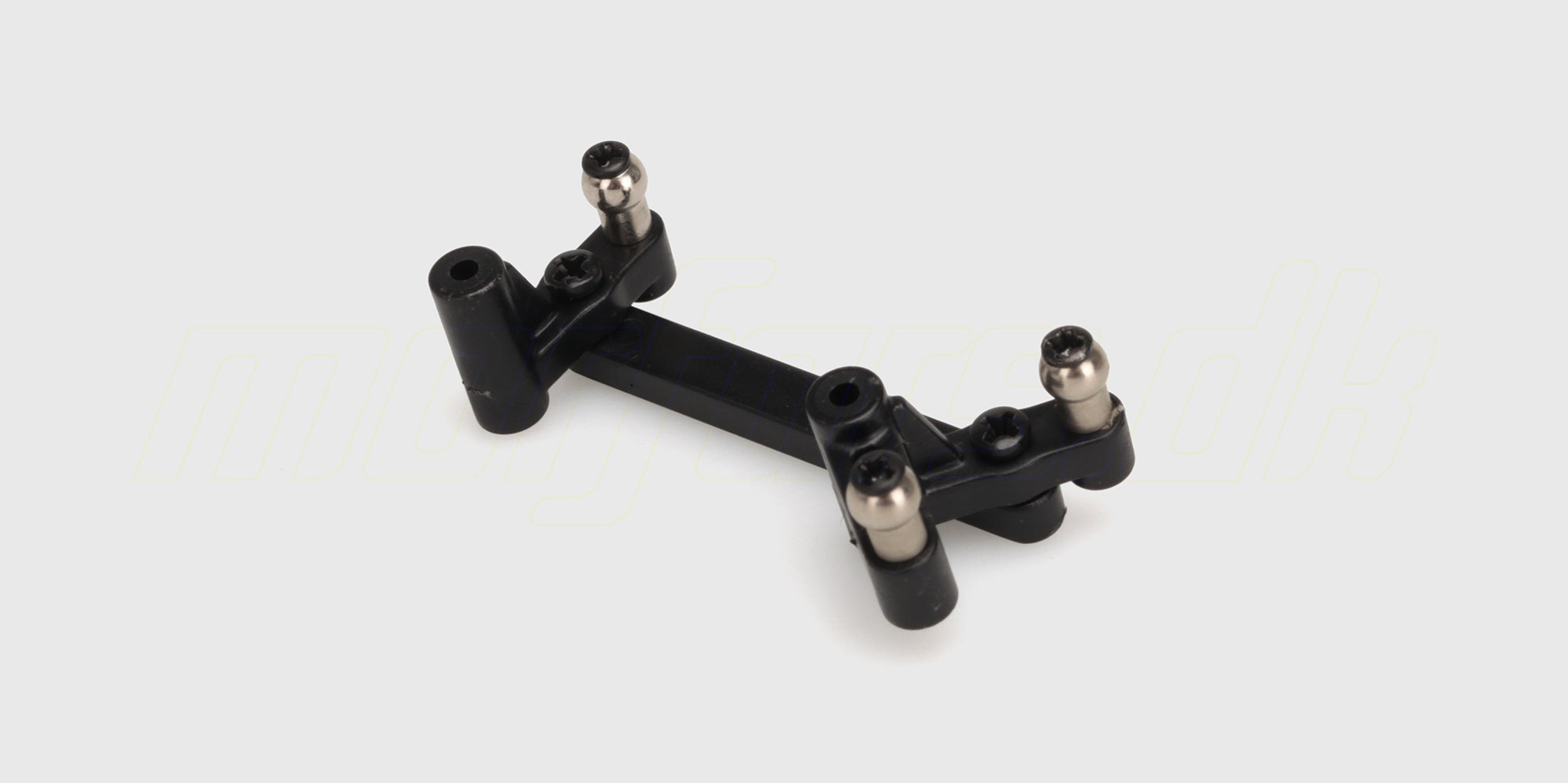 Sort Hurricane XL Steering Assembly i plast til styretøj på fjernstyret bil vist på hvid baggrund.