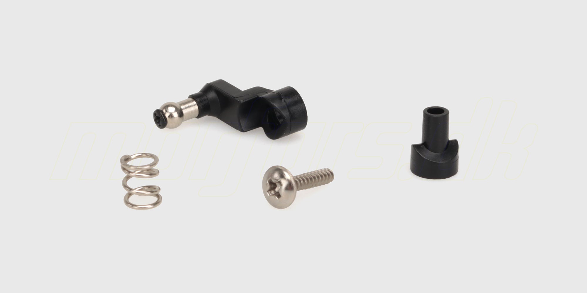 Sort Hurricane XL servo saver i plast med metalfjeder til beskyttelse af styreservo på fjernstyret bil.