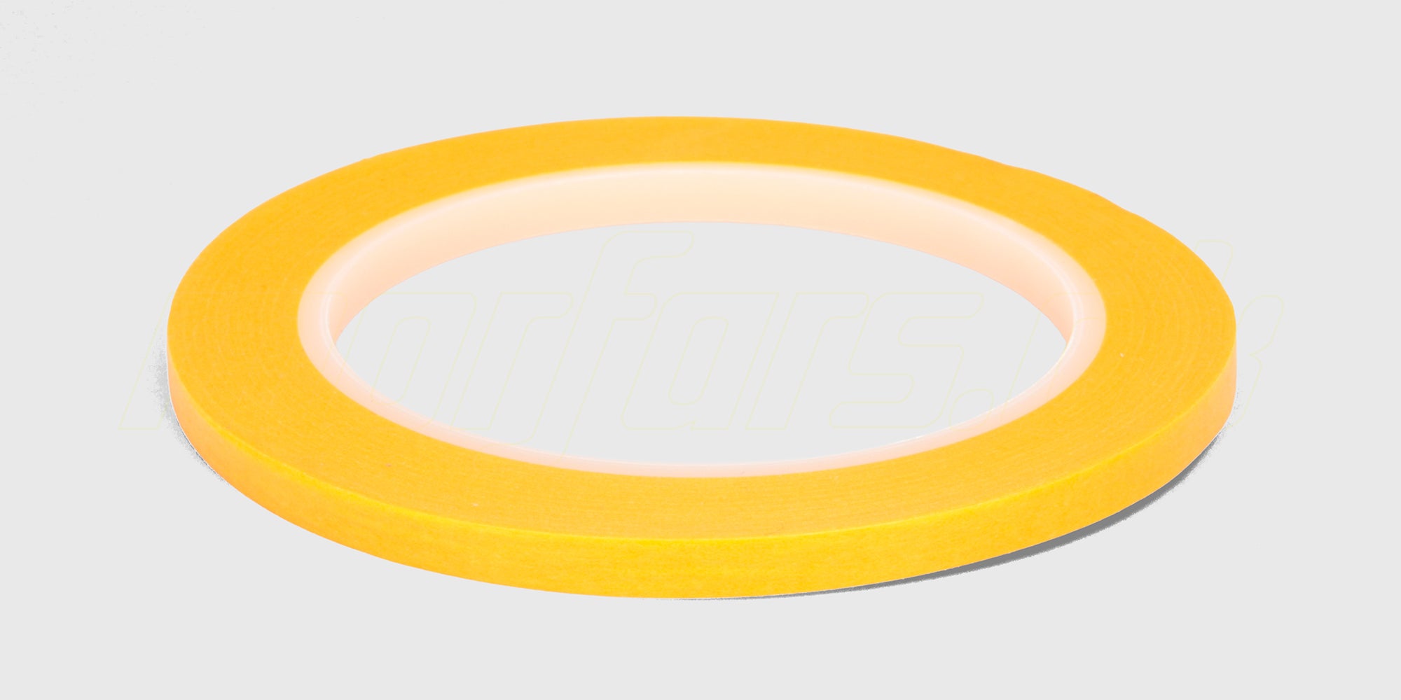 To ruller gul afdækningstape i forskellig bredde til præcisionsmaling af fjernstyrede biler.