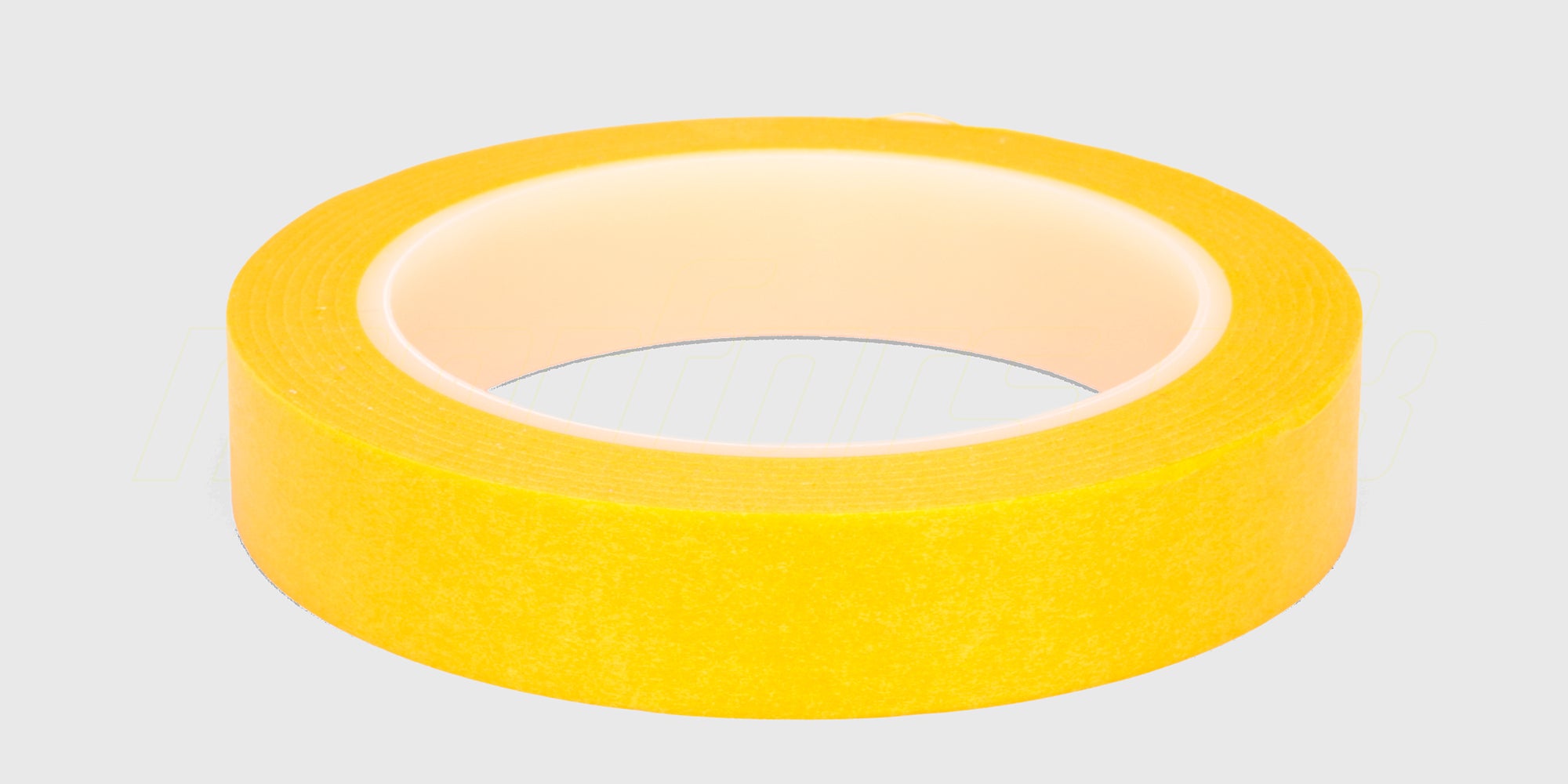 Gul afdækningstape på rulle til præcis maskering og skarpe linjer ved maling af RC karrosserier.