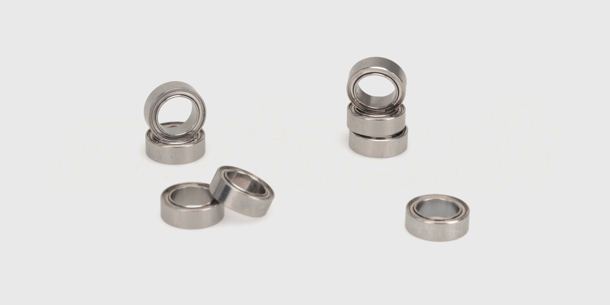 To sæt sølvfarvede kuglelejer i størrelsen 6,35x9,53x3,17 mm til reparation af fjernstyrede biler.