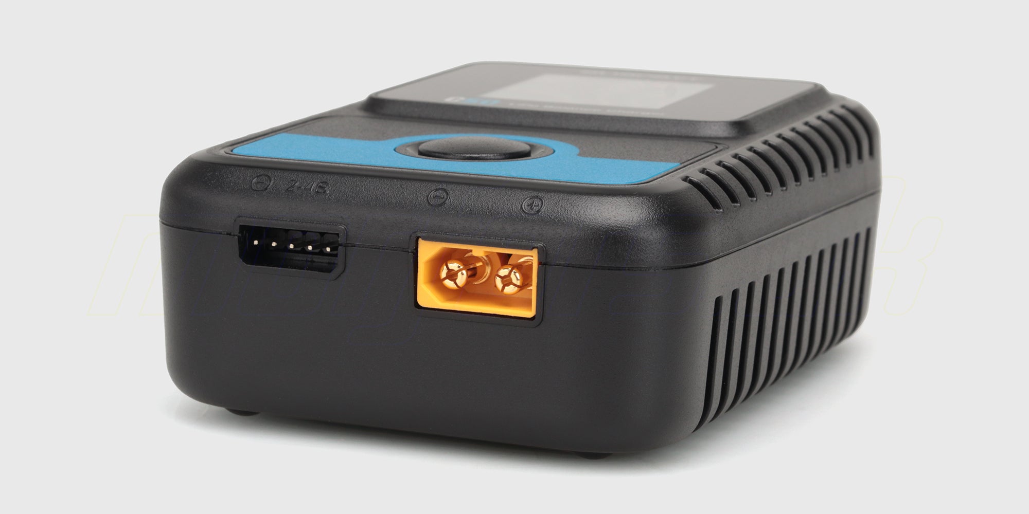 Sort Charger C50 multi-oplader til LiPo og NiMH batterier med digitalt display og kontrolknapper.