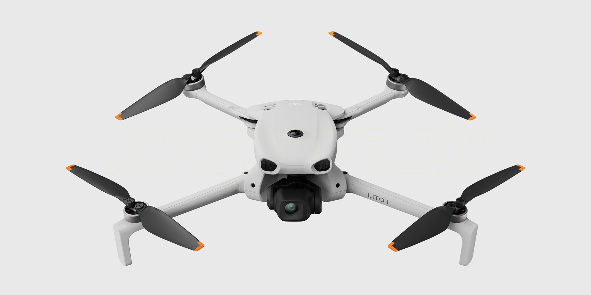 DJI Lito 1 med godt kamera set foldet ud på hvid baggrund