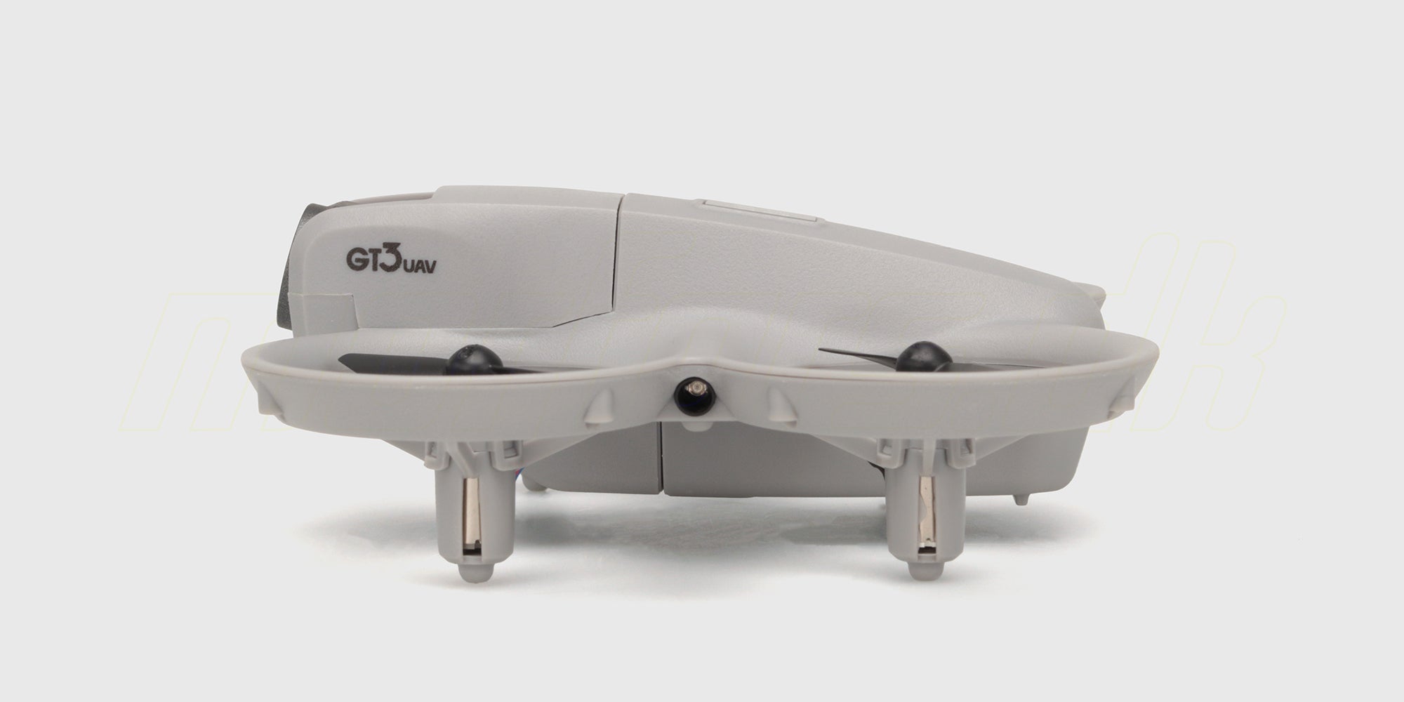 Sort Drone GT3 fjernstyret drone med foldbare arme og propeller vist på en hvid baggrund.