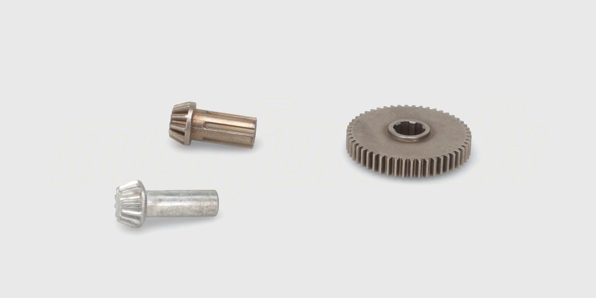 Hurricane XL metal tandhjulssæt med spur gear og pinion til fjernstyret bil vist på hvid baggrund.