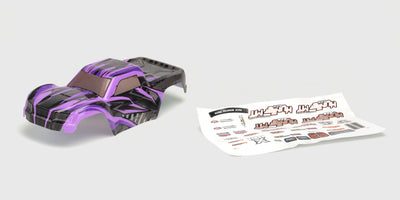 Lilla Hunter Body karrosseri til fjernstyret bil med detaljerede ruder og aerodynamisk design.