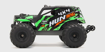 Grøn Hurricane XL monster truck med store dæk og robust affjedring til offroad-kørsel.