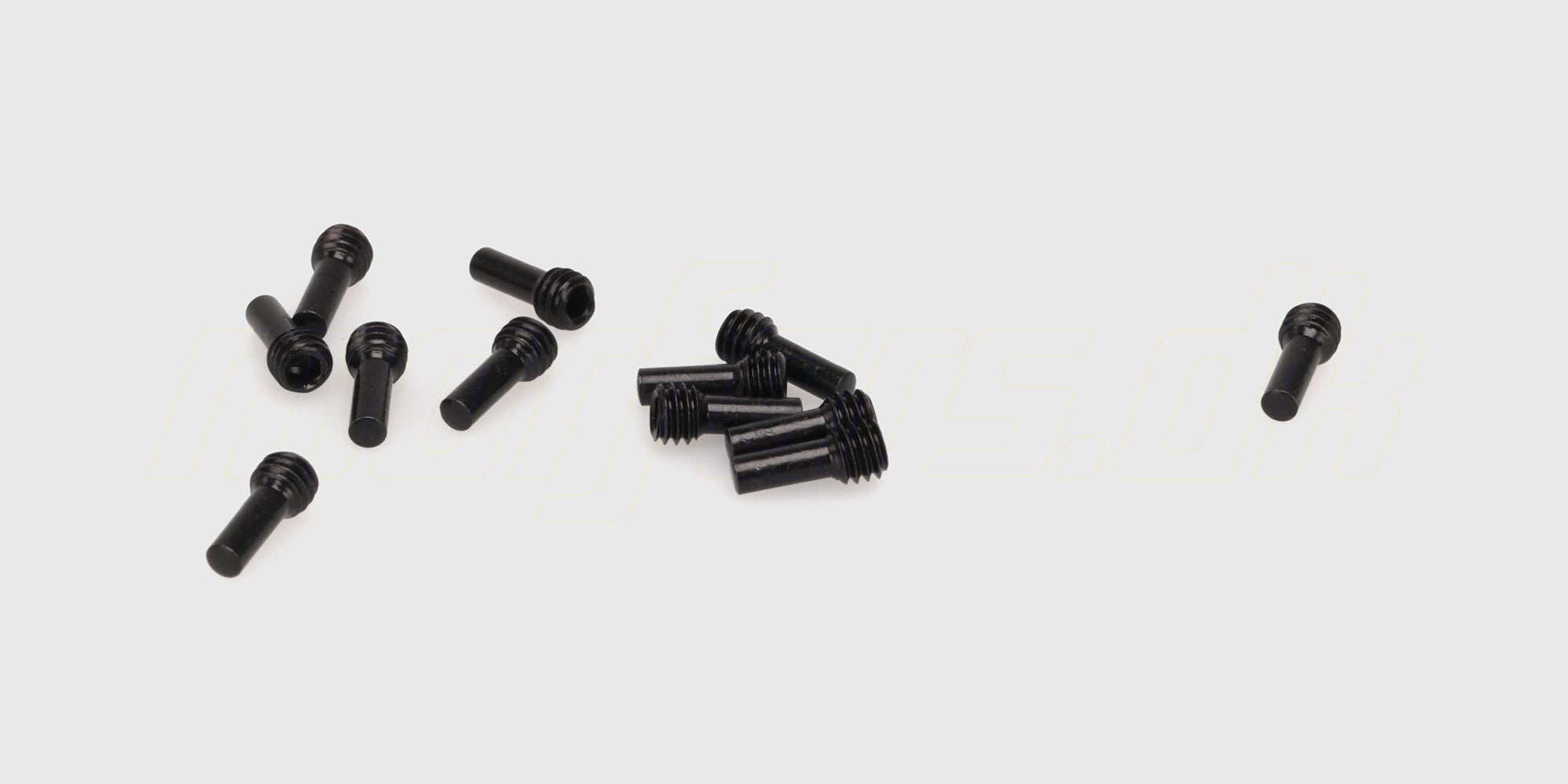 Sort pinolskrue 3.8x3-2.3x7 til HyperGo Extreme fjernstyret bil på hvid baggrund.