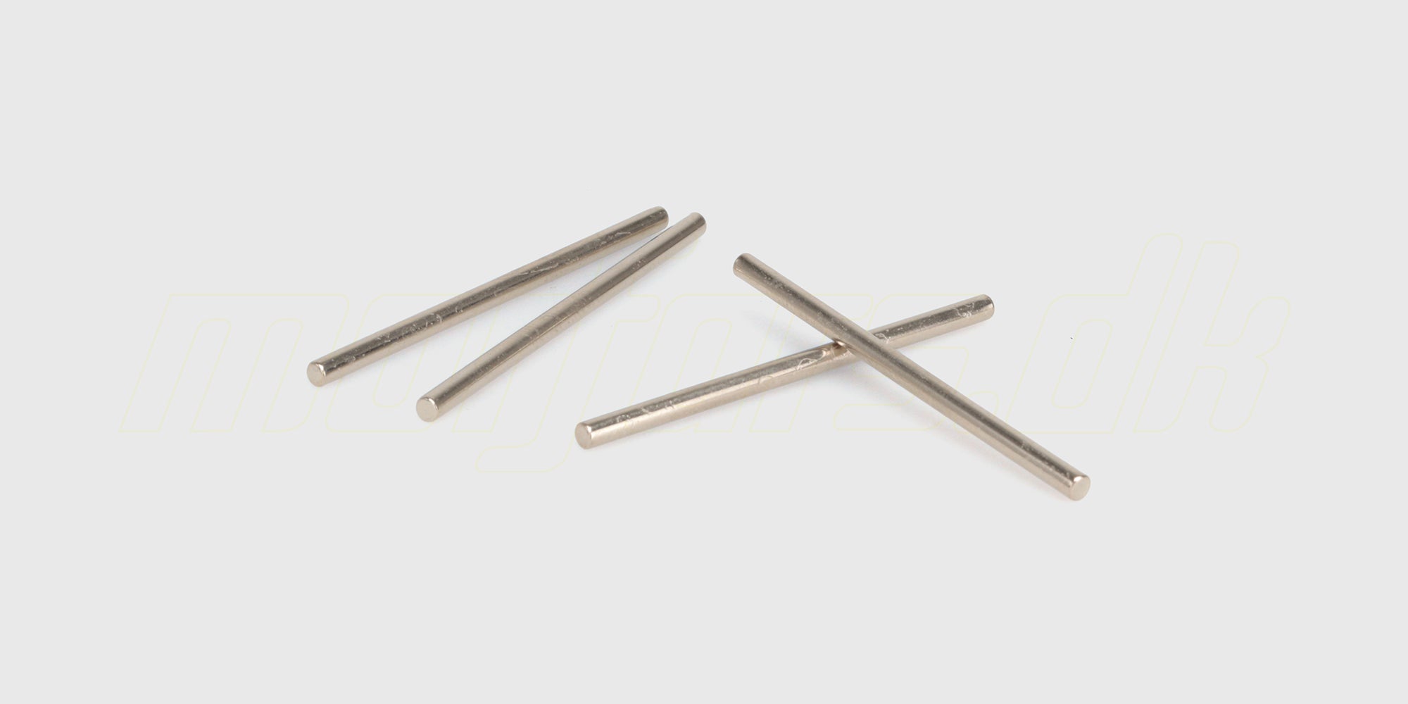 Fire sølvfarvede suspension pins i to forskellige længder til HyperGo fjernstyret driftbil.