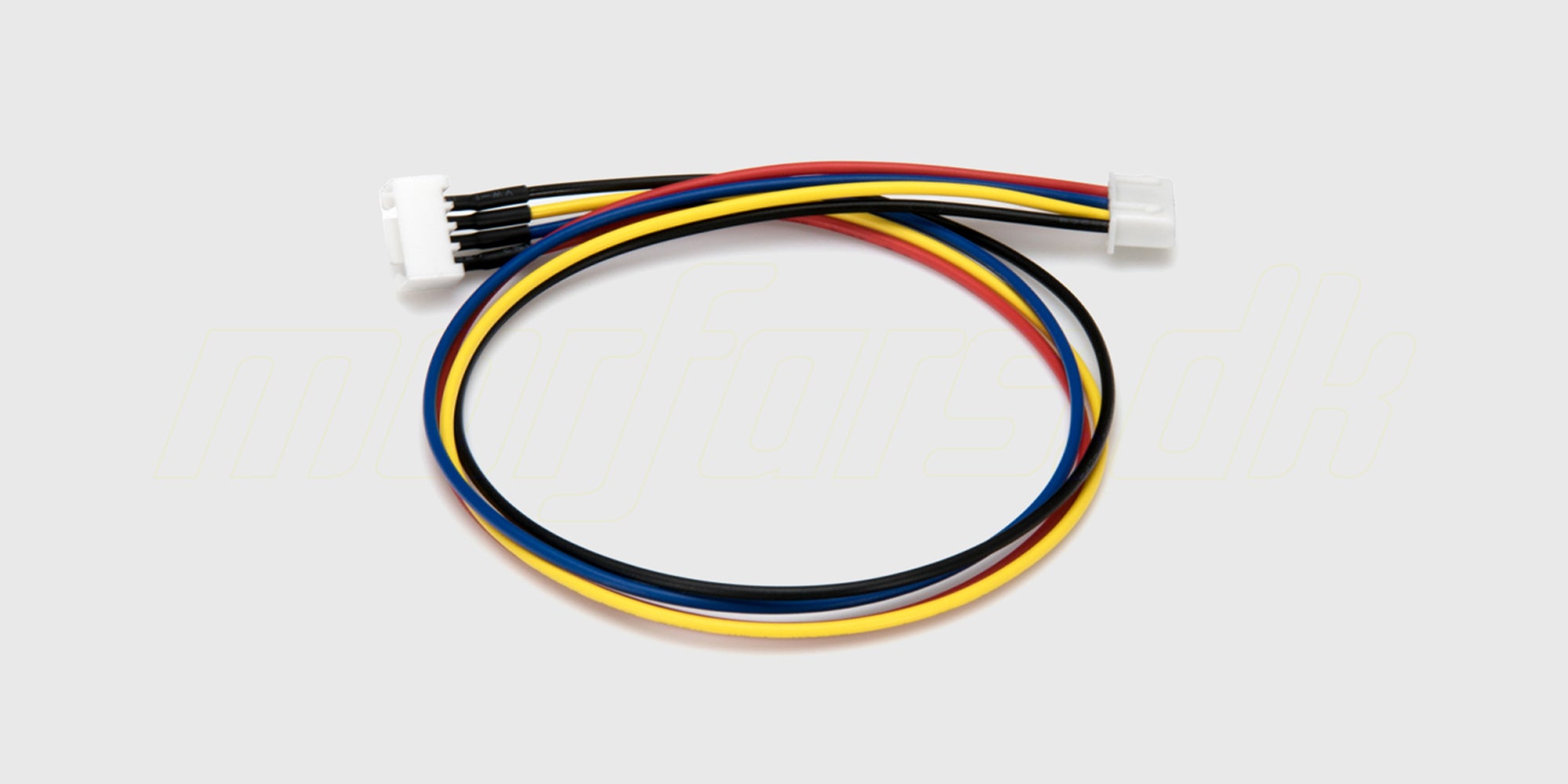 Hvidt Li-Po 3S extender balancekabel med 4-pin JST-XH stik og farvede ledninger til fjernstyrede biler.