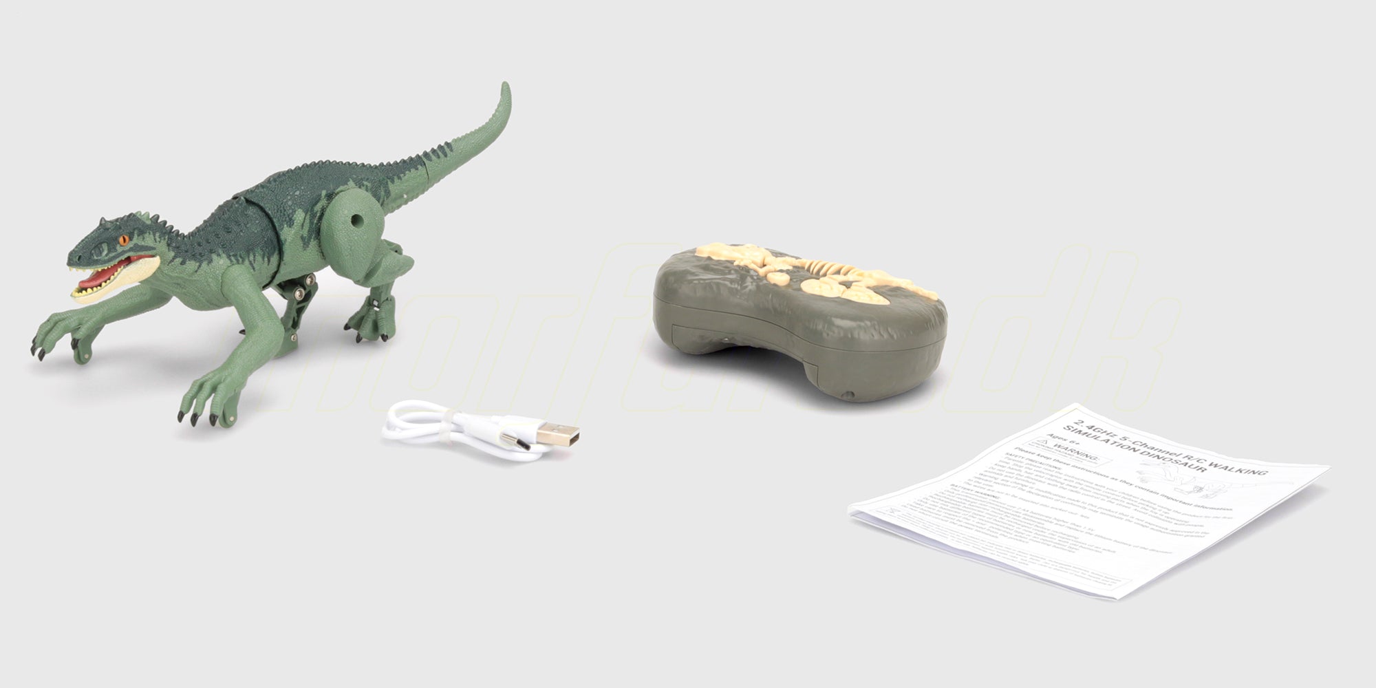 Lille farverig dæmon dinosaur legetøjsfigur i en gennemsigtig plastikæske med farverig emballage.
