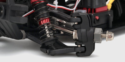 Sort MJX 14210 HyperGo EXtreme fjernstyret truggy med robuste offroad-hjul klar til terrænkørsel.