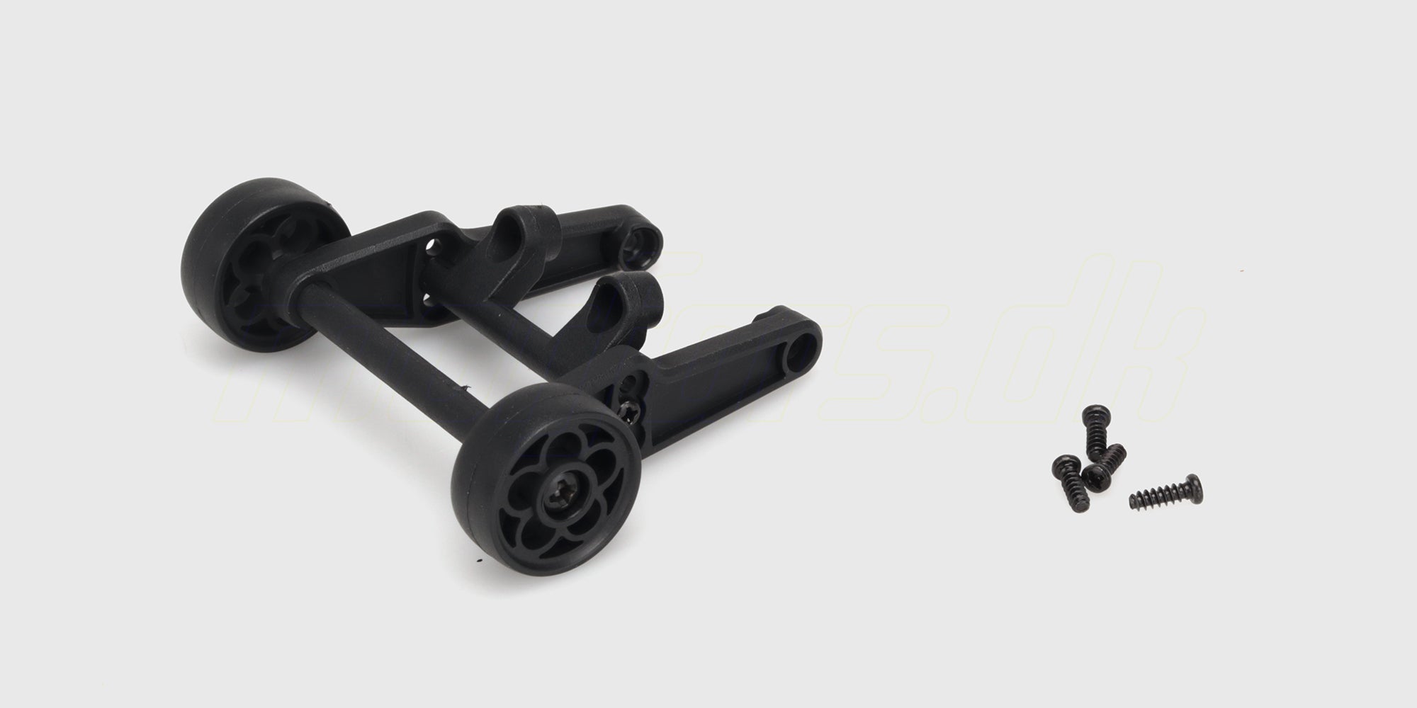 Sort HyperGo wheelie bar i plast til MJX fjernstyrede biler vist på hvid baggrund.