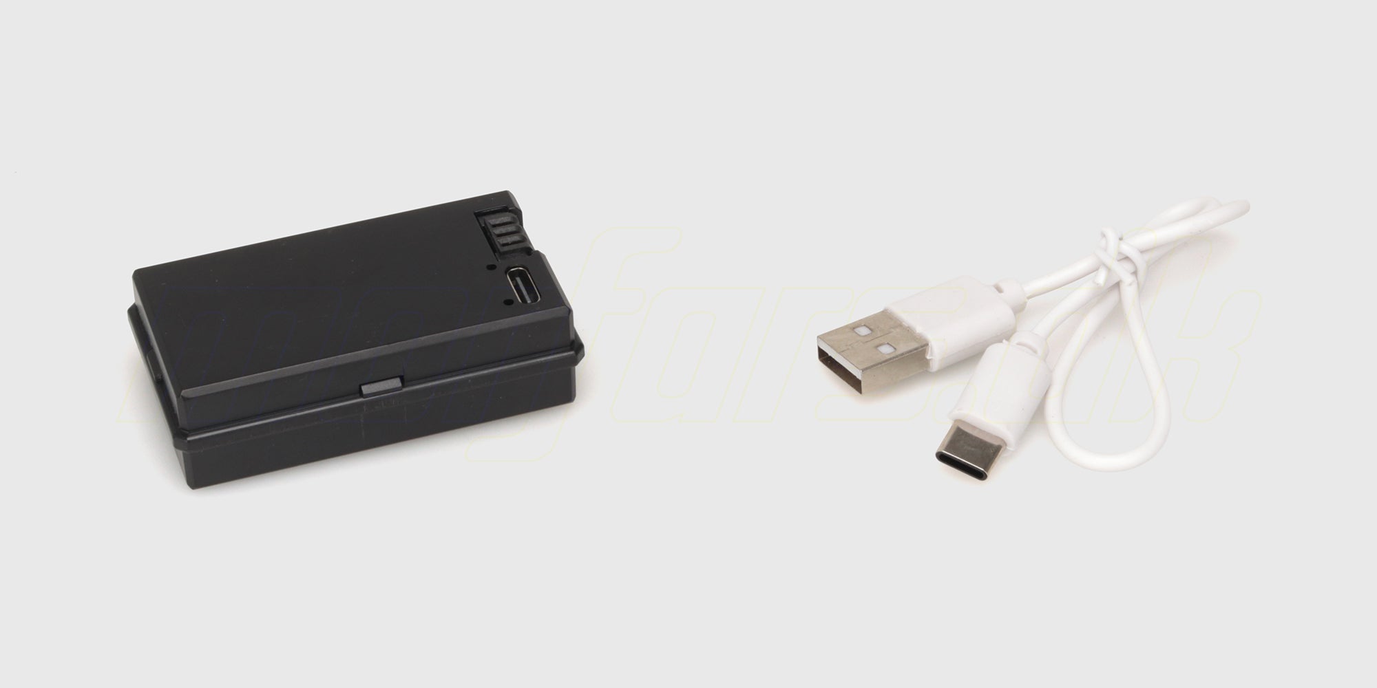 Genopladeligt lithium-batteri og USB-ladekabel til Wild Beast Mini Crawler fjernstyret bil.