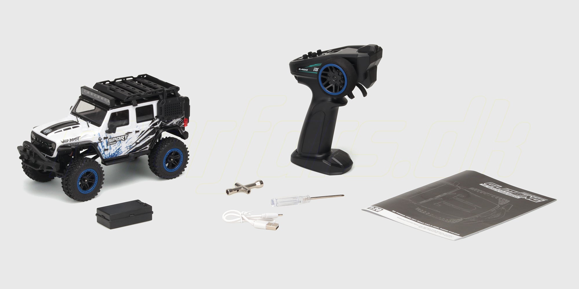 Wild Beast Mini Crawler fjernstyret bil i original emballage med rød og sort grafik.