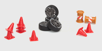 Sort BTD Drifter fjernstyret bil med blåt chassis og detaljerede fælge til præcis drifting.