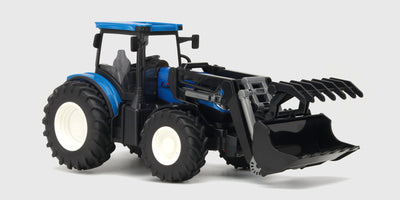 Fjernstyret traktor med bevægelig frontskovl til leg og entreprenørarbejde.