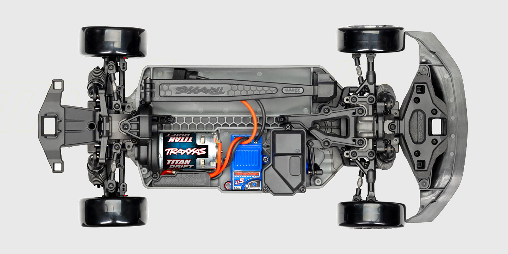 Vandtæt elektronikpakke med modtager og fartregulator til Traxxas Mustang 4-Tec Drift fjernstyret bil.