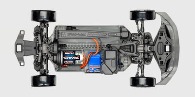 Vandtæt elektronikpakke med modtager og fartregulator til Traxxas Mustang 4-Tec Drift fjernstyret bil.