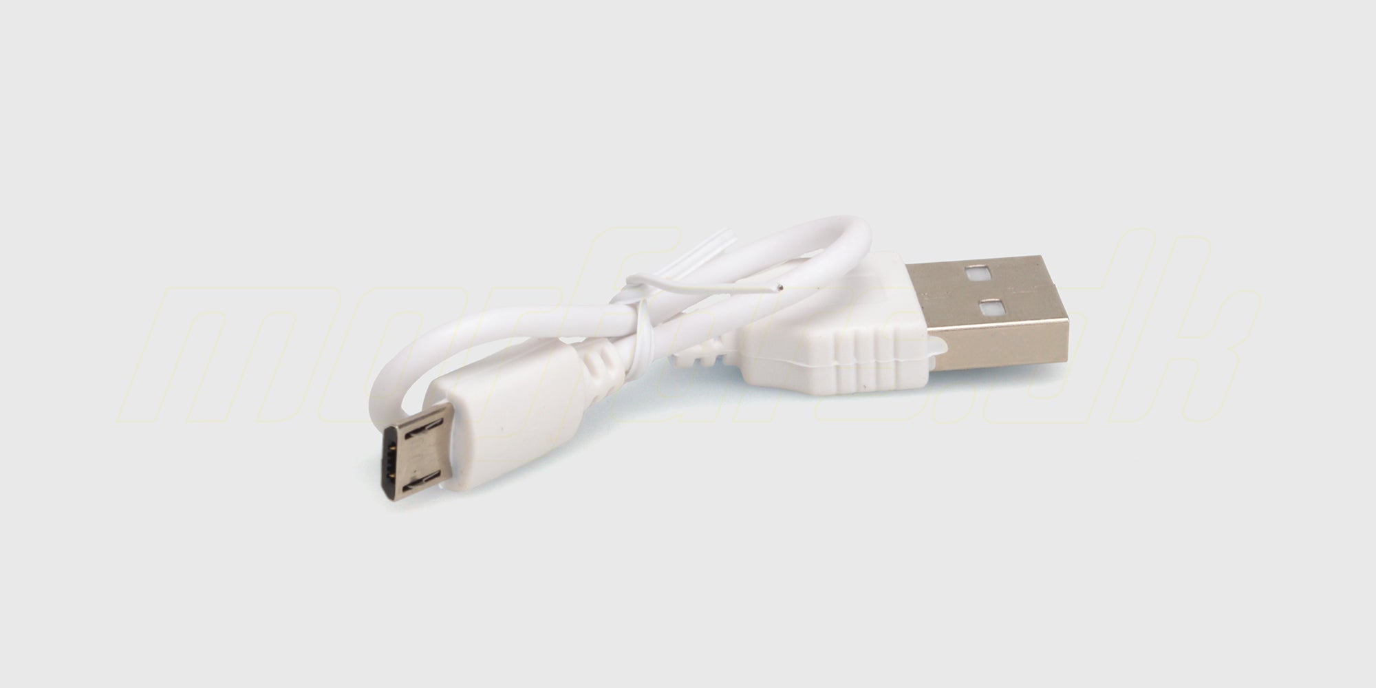 Sort USB-ladekabel til Recon XV1 fjernstyret bil vist på en hvid baggrund.