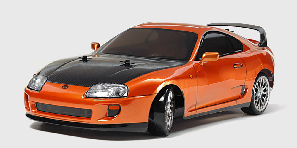 Hvidt Toyota Supra karrosseri i 190mm bredde til 1:10 fjernstyrede touringbiler.