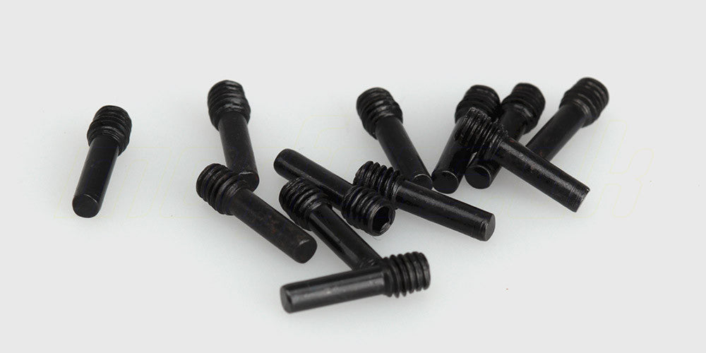 To sæt sorte pinolskruer i størrelserne 3x3mm og 2x7mm til HBX fjernstyrede biler.