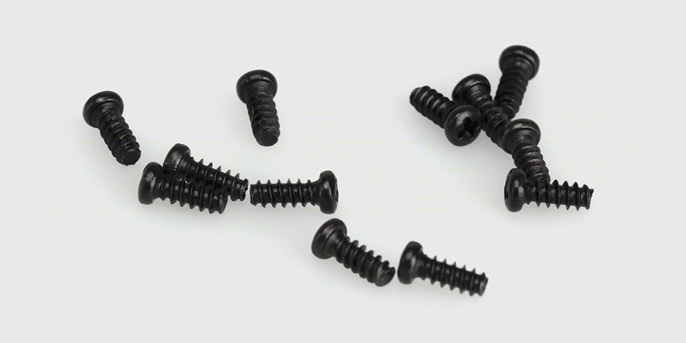 Rundhovedet selvskærende skrue på 2.3x6 mm til montering af dele i fjernstyrede biler.