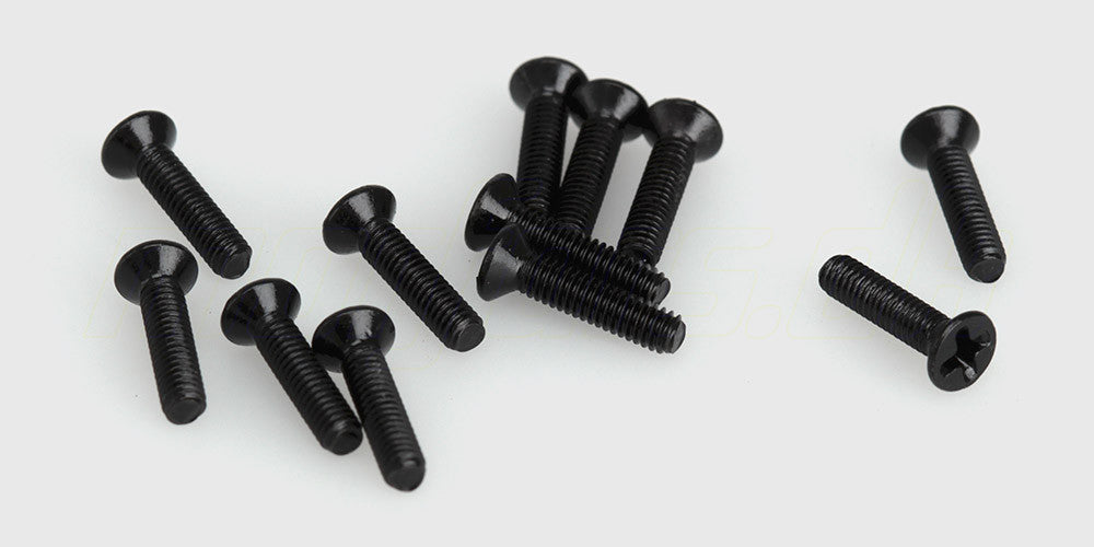 Undersænket skrue med mm-gevind i størrelse 2.5x12 til fjernstyrede biler.