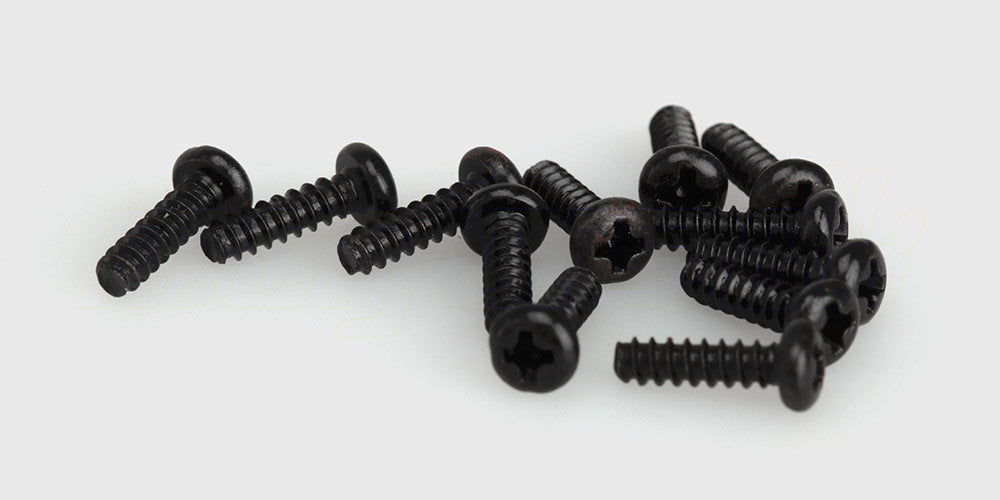 Lille rundhovedet selvskærende skrue i størrelsen 2.3x8 mm til montering i fjernstyrede biler.