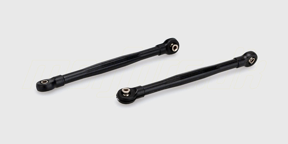 To sorte front connecting rods i metal med sorte plastkugleled til Spirit XL fjernstyret bil.