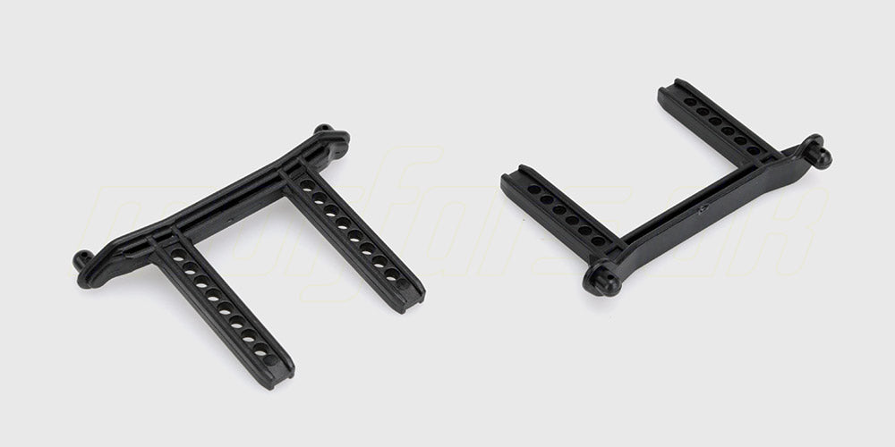 Sort karosseriholder i plast til Spirit XL fjernstyret bil vist på en hvid baggrund.