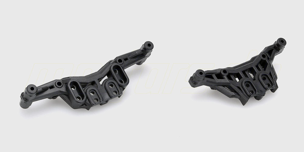 Sort støddæmperhus i plast til Spirit XL fjernstyret bil på hvid baggrund.