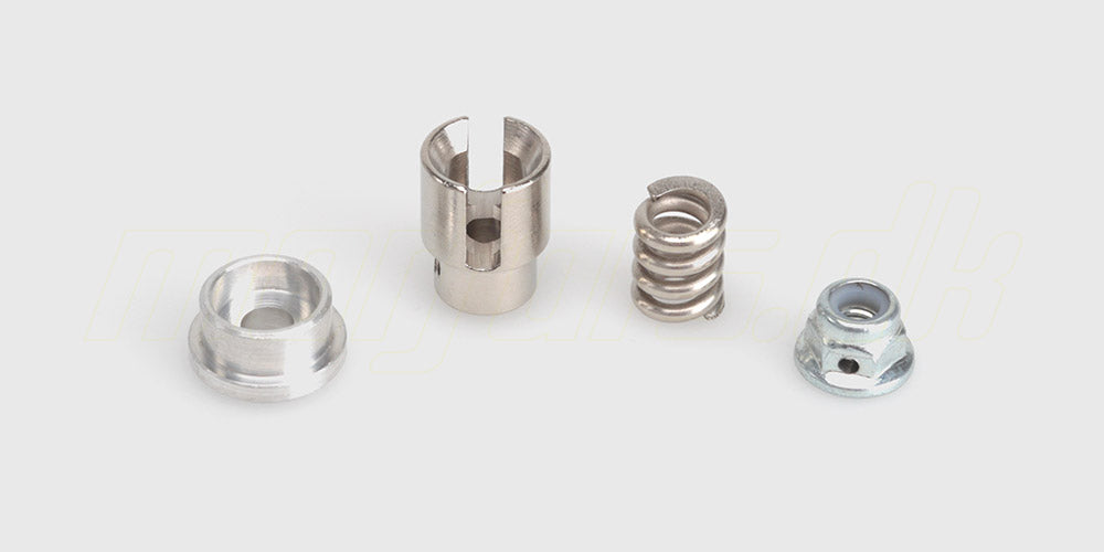 Komplet Slipper Clutch Set A V2 med spur gear, koblingsplader og fjeder til 1:10 fjernstyrede biler.