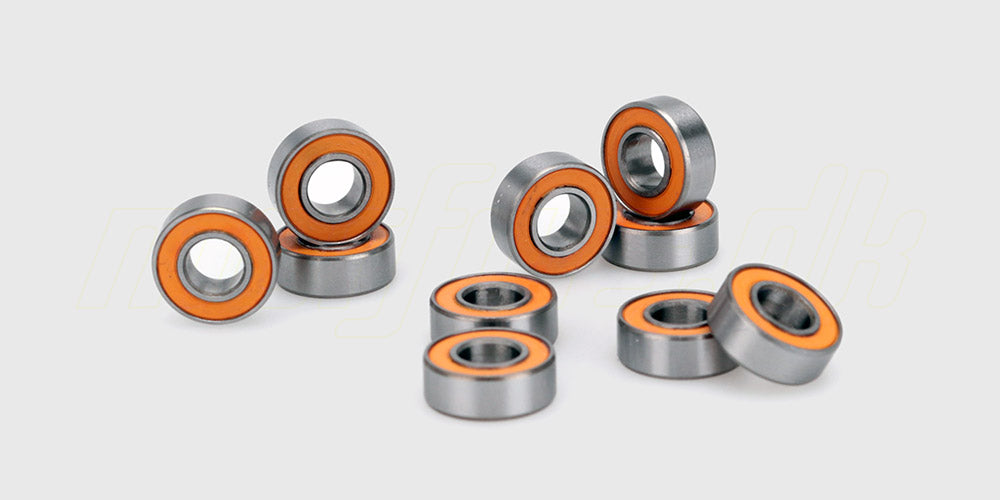 To sæt sølvfarvede kuglelejer i størrelsen 5x11x4 mm til reparation af fjernstyrede biler.