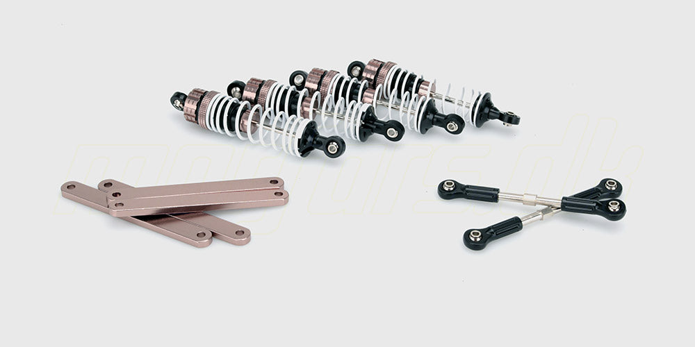 Hammer upgrade kit med sorte metaldele og fjedre til optimering af fjernstyret bil.